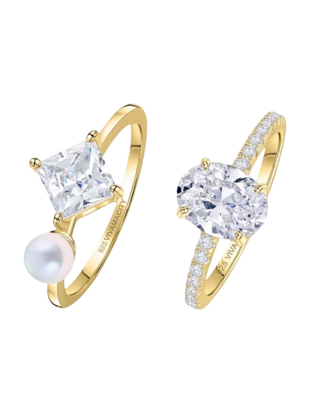 BUNDLE of 2 18KT Gold Vermeil Rings from Vivamacity - Ari Ring and Adelina Ring